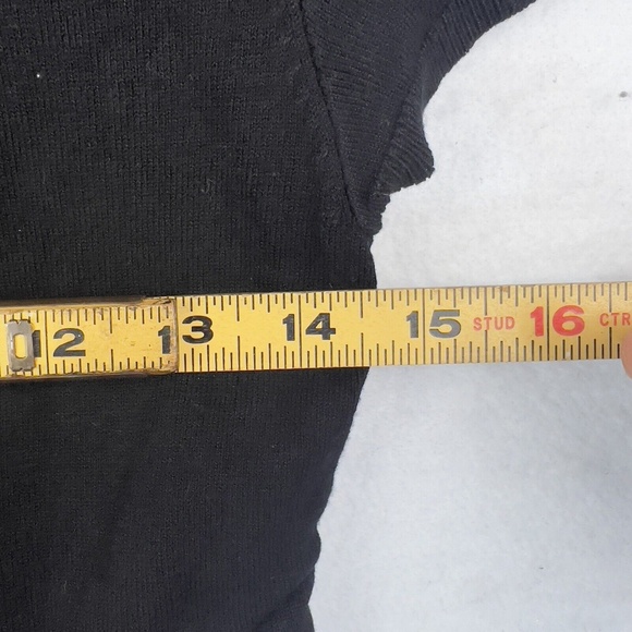 Express Black Sweater Dress size Medium Turtleneck Short Sleeve Women's Rayon - Picture 8 of 9